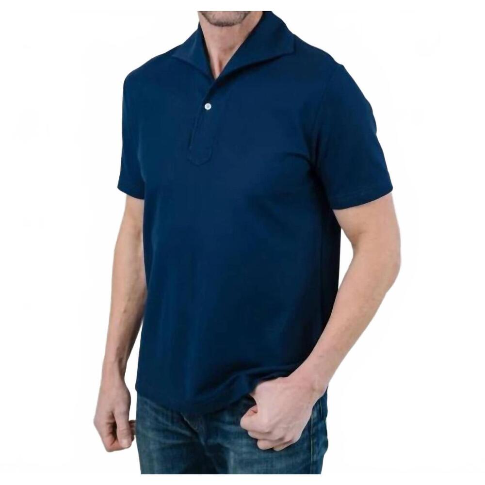 NEW EDWARD ARMAH capri short sleeve polo in navy